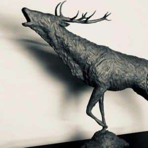 Bellowing Red Stag 2018 Bronze Sculpture