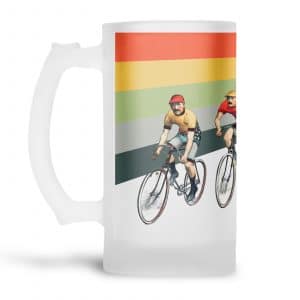 cameron cycling frosted beer stein from mustard and gray