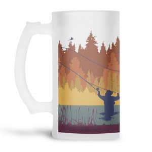 Fly Fishing Beer Glass from Mustard and Gray