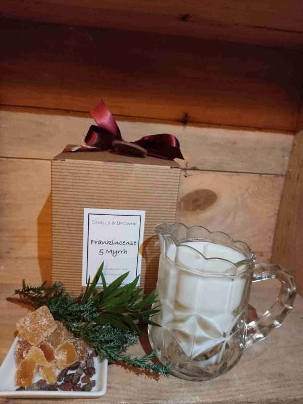 SALE.....Frankincense and Myrrh Fragrance Med Jug Candle