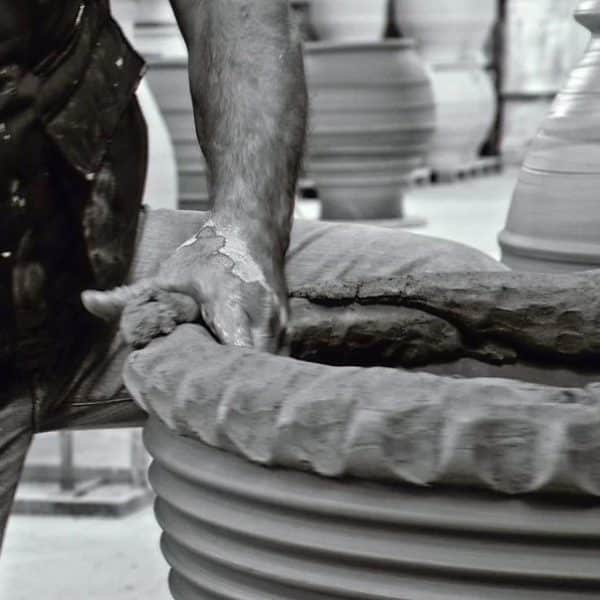 Cretan Pots Hand Thrown Process 3 The Low Wide Cretan terracotta planter is one of our best selling planters made by our pottery in Crete. It's oh-so versatile, how could you go wrong!