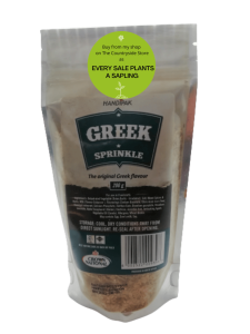 Crown National Greek Sprinkle 200g <b><u>Description: </u></b> Rosemary and garlic, black pepper and organum, paprika and coarse salt make this seasoning so scrumptious. Suitable for lamb, chicken, beef or venison.