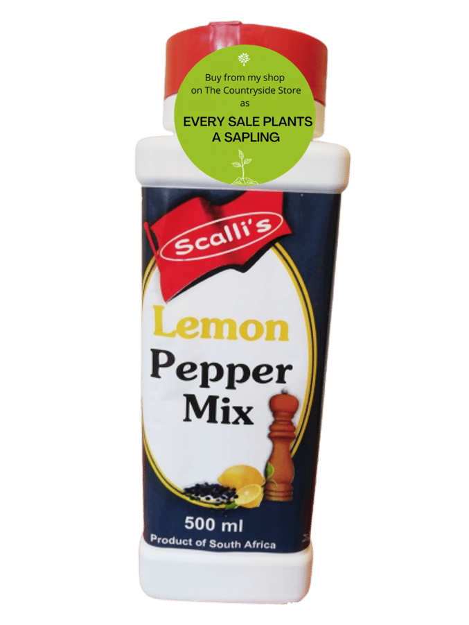 Scallis Lemon Pepper 500 ml <strong>Lemon Pepper Mix 500ml</strong> Great on chicken, pork and fish dishes. <strong><u>Ingredients:</u></strong> Salt, Cereal<strong>(gluten)</strong>, Citric Flavour enhancer (E621), Irradiated Herbs & spices, Acidifier (E330), Irradiated Dehydrated vegetable powder(garlic), Flavorant & Spice extracts, Lemon Essence. <strong><u>ALLERGENS:</u></strong> Not suitable for persons with gluten, soya, egg and milk allergies.