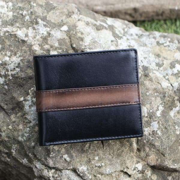 Wombat English Hide Leather Wallet Black/Brown