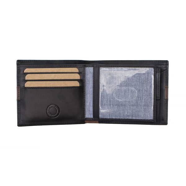 Wombat English Hide Leather Wallet Black/Brown - Image 3