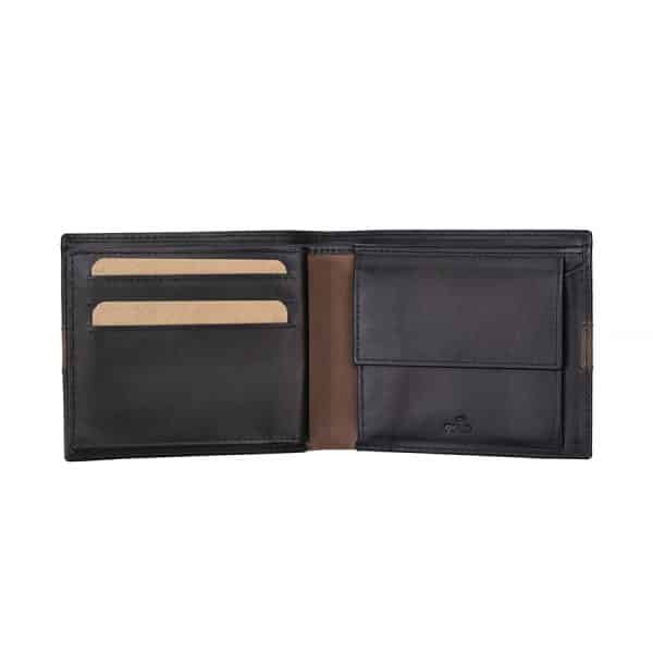 Wombat English Hide Leather Wallet Black/Brown - Image 4