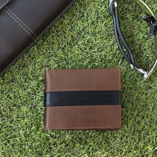 Wombat English Hide Leather Wallet Brown/Black - Image 2