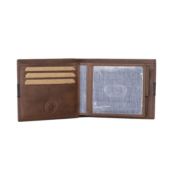 Wombat English Hide Leather Wallet Brown/Black - Image 3