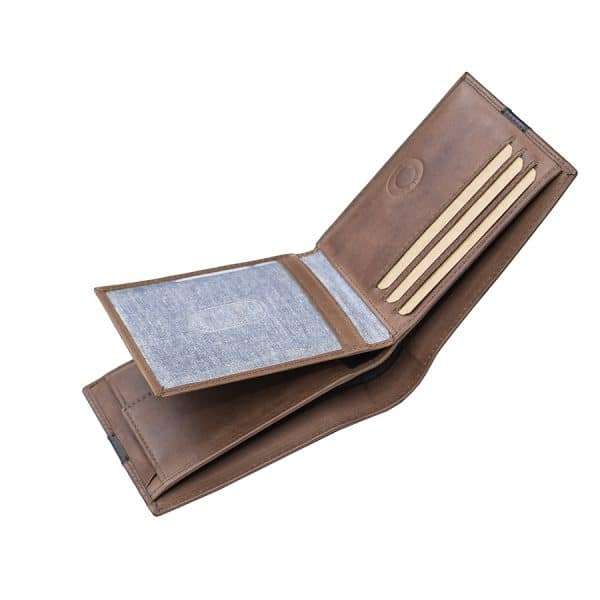 Wombat English Hide Leather Wallet Brown/Black - Image 5
