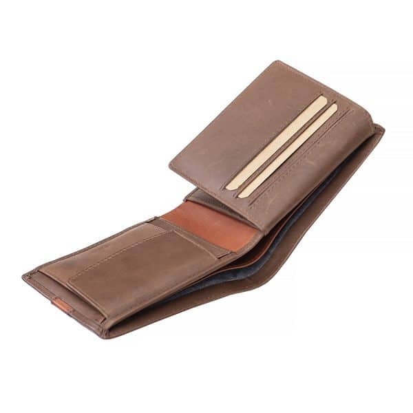 7012 brt w5 Made for our exclusive English Hide Leather Men’s Wallet range – Brown leather wallet with contrasting tan trims and a blue demin lining <div> Smart, stylish and perfectly equipped to meet the demands that come hand in hand with everyday life. </div>