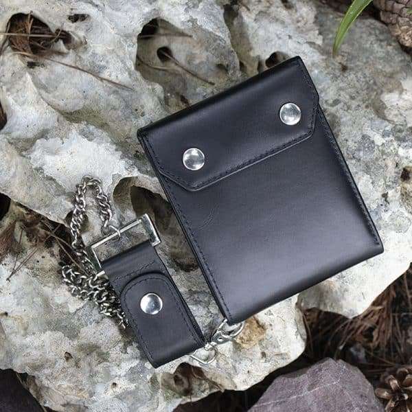 Wombat English Hide Leather Biker Wallet - Image 8