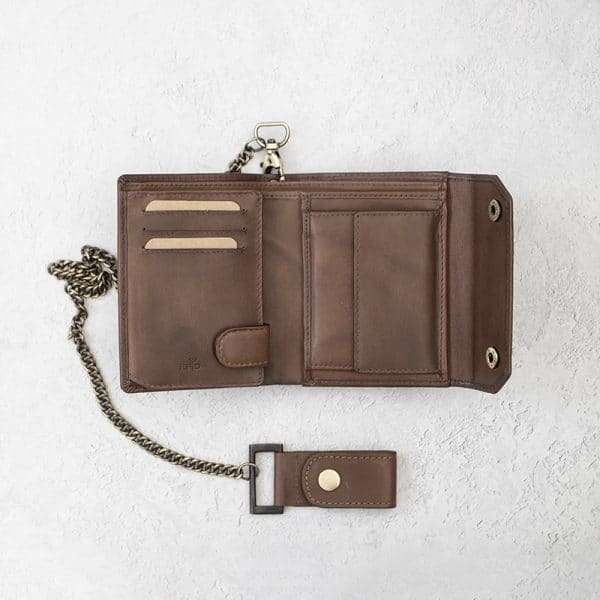 Wombat English Hide Leather Biker Wallet - Brown - Image 5