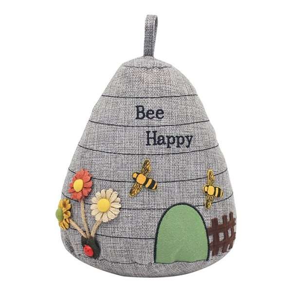 Bee Happy Doorstop Grey <h1>Bee Happy Doorstop Grey</h1>