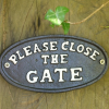 Cast Iron Please Close the Gate Sign