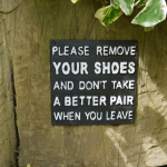 Cast iron Please Remove Your Shoes Sign