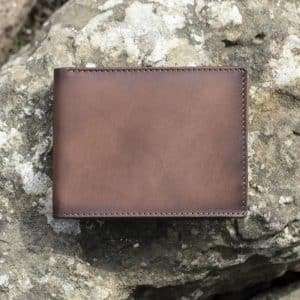 Wombat English Hide Leather Card Wallet Brown