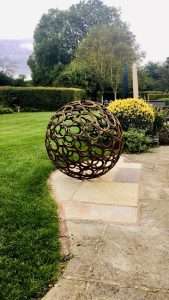 89cm Horsesshoe sphere jg sculpture 992754 <span class="excerpt_part"><strong>Horseshoe Sphere</strong>’s Natural Rust or Galvanised finish. Available in sizes 69 cm – 89 cm – 150 cm – 200 cm – 250 cm diameter. Galvanised coating option gives over...</span>