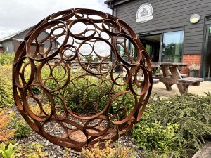 Celestial Ring Sphere JG Sculpture16 Versatile garden sculpture Diameter sizes available 69 cm - 89 cm - 150cm - 200cm - 250cm.