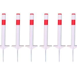 6 verge marker white posts with reflecive strips