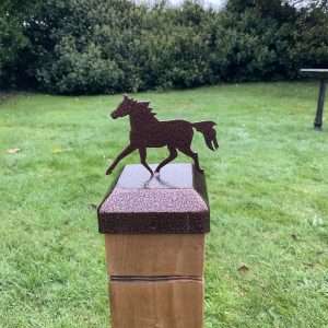 Steel Fence Post Caps Horse Design Powder Coated