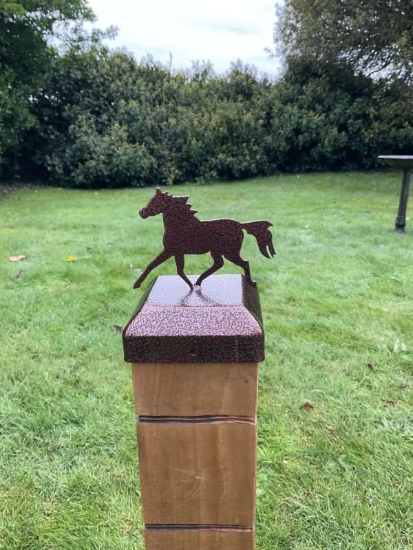 Steel Fence Post Caps Horse Design Powder Coated