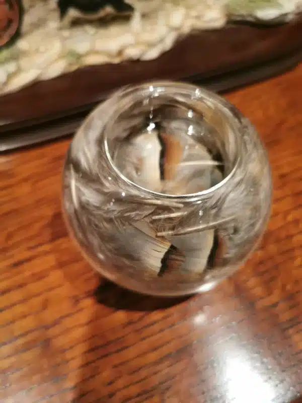 Large Feather Tea Light Holder - Pheasant Candle Holder - Image 3