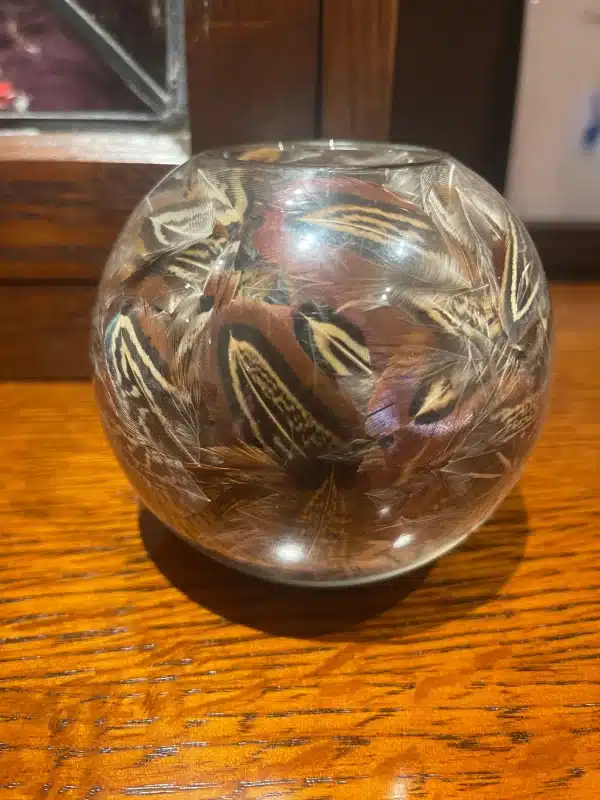 Large Feather Tea Light Holder - Pheasant Candle Holder