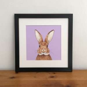 Colourful bunny illustration print