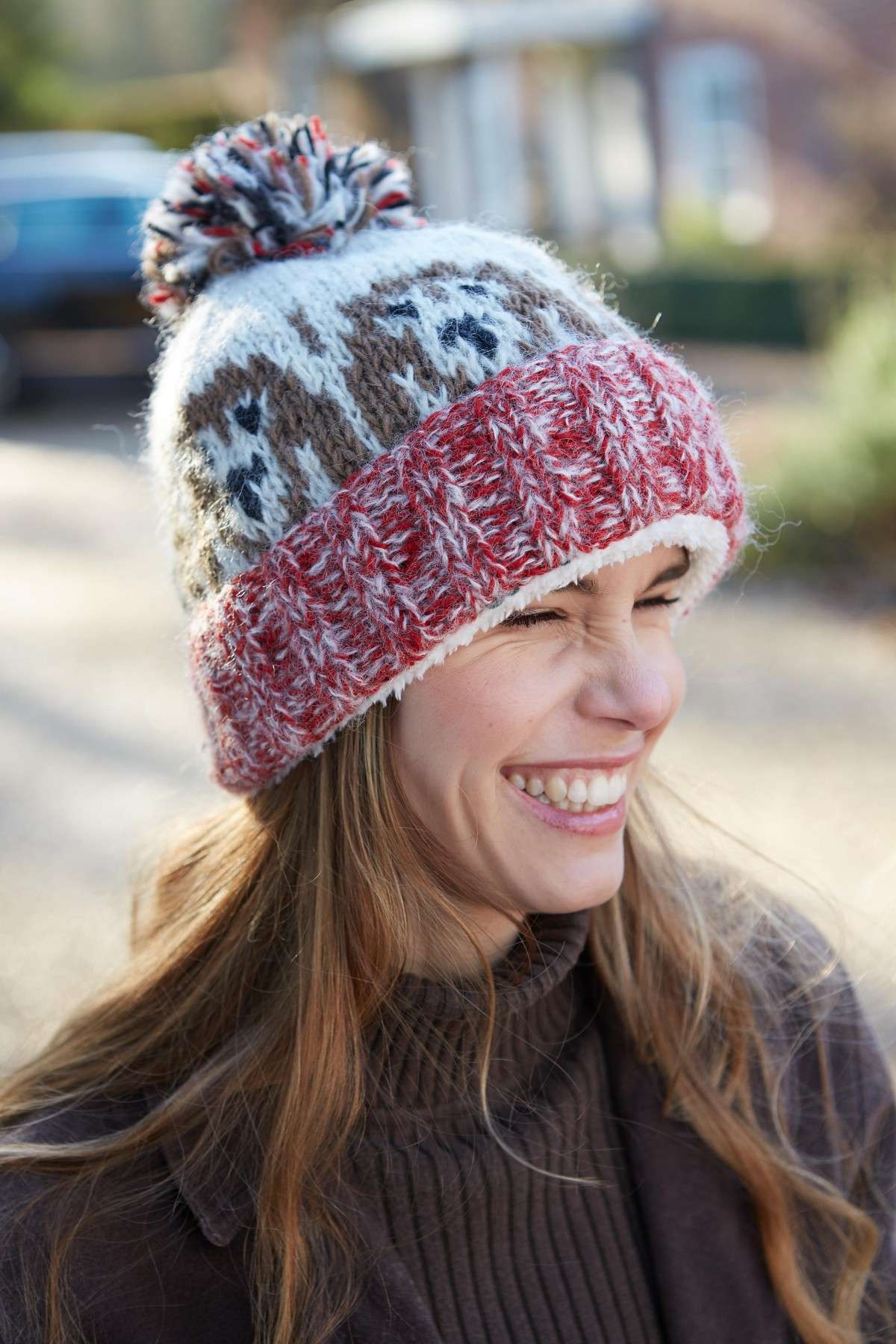 hound bobble red 2 <p style="text-align: center"><strong><span style="font-size: 18pt">Hazy Hound Bobble Hat, Hand Knitted</span></strong></p> <p style="text-align: center"><span style="font-size: 14pt">Our newest Hazy mohair blend Bobble hat. Perfect for those long dog walks.</span></p> <p style="text-align: center"><span style="font-size: 14pt"> Sherpa fleece lined for extra comfiness!</span> <span style="font-size: 14pt">Women's hand knitted wool mohair blend  bobble hat, with hound dog patterns.</span></p> <p style="text-align: center"><span style="font-size: 14pt">Red, Brown, Oatmeal colours.</span></p> <p style="text-align: center"><span style="font-size: 14pt">Wool/Mohair blend</span> <span style="font-size: 14pt">Hand knitted</span> <span style="font-size: 14pt">Colours and patterns may vary slightly due to the handmade nature of this product. </span></p> <div class="row"> <div id="item_price" class="col-sm-12"> <p style="text-align: center"><span style="font-size: 14pt">No two items are exactly the same!</span></p> <p style="text-align: center"><span style="font-size: 14pt">Handwarmers and headband available in this pattern.</span></p> <p style="text-align: center"><span style="font-size: 14pt">All colours are represented as closely as possible, we cannot guarantee 100% accuracy.</span></p> <h1 style="text-align: center"><strong>FREE P&P</strong></h1> </div> </div>