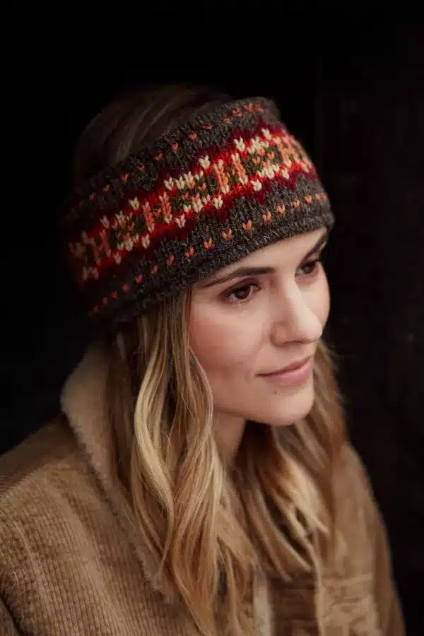 moray headband <p style="text-align: center"><span style="font-size: 18pt"><strong>Fair Isle - Moray Pattern Headband.</strong></span></p> <p style="text-align: center">A striking fair isle pattern - Moray - with earthy colours. Women's knitted wool headband  with fleece lining. Traditional, warm and earthy fair isle patterns.</p> <p style="text-align: center">100% Wool Fleece lined around the forehead for comfort Hand knitted</p> <p style="text-align: center">Colours and patterns may vary slightly due to the handmade nature of this product.</p> <div class="row"> <div id="item_price" class="col-sm-12"> <p style="text-align: center">No two items are exactly the same!</p> <p style="text-align: center"> Bobble Hat and handwarmer available in this pattern.</p> <p style="text-align: center">All colours are represented as closely as possible, we cannot guarantee 100% accuracy.</p> <h1 style="text-align: center"><strong>FREE P&P</strong></h1> </div> </div>