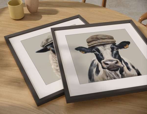 Watercolour Cow 'Barnaby' Wall Art Print Framed Picture or Unframed - Image 4