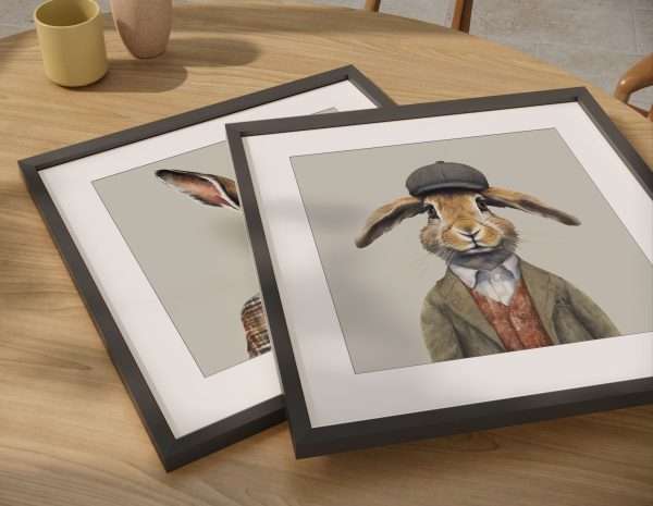 Watercolour Hare 'Peter' Wall Art Print Framed Picture or Unframed - Image 4