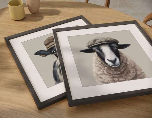 Watercolour Sheep 'Rupert' Wall Art Print Framed Picture or Unframed - Image 3