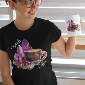 Crystals and coffee T-shirt