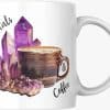 Crystals and coffee mug