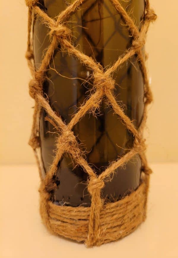 Braided Green Glass Bottle Lamp - Image 3