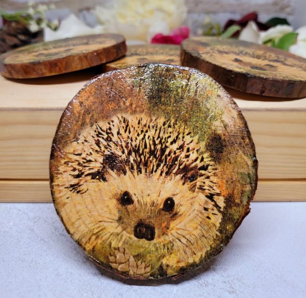 Decoupage Wood Slice Hedgehog Coasters - Image 9