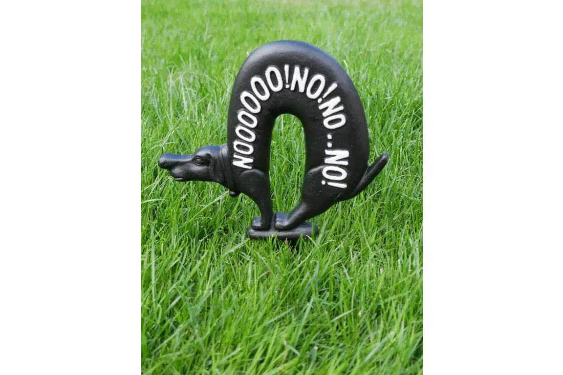 Cast Iron Garden No Dogs Fouling Poo Warning Sign Dog Plaque Stake