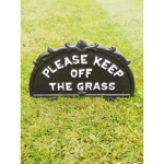 Cast iron Please keep off the grass sign