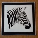 Zebra cut-out greetings card