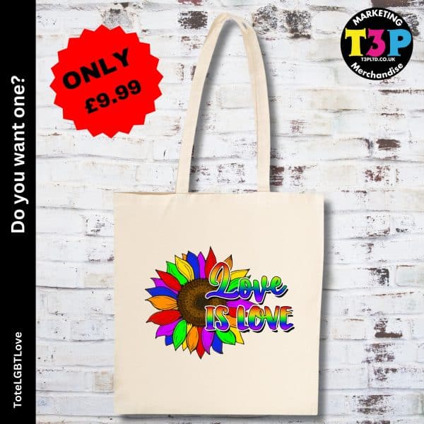 Sunflower love is love tote bag