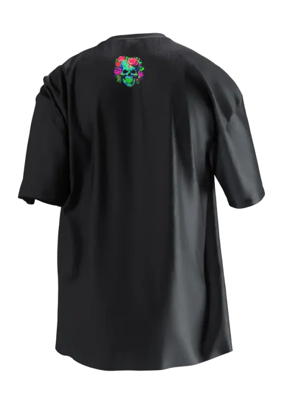 T3P Fluorescent Green Skull T-Shirt Back