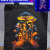 Blacklight reactive mushroom tote bag